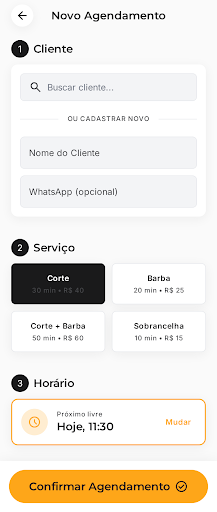 Lançamento manual de um Agendamento